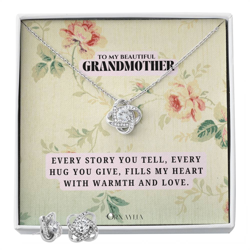 Beautiful Love knot necklace for Grandmother