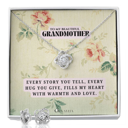 Beautiful Love knot necklace for Grandmother