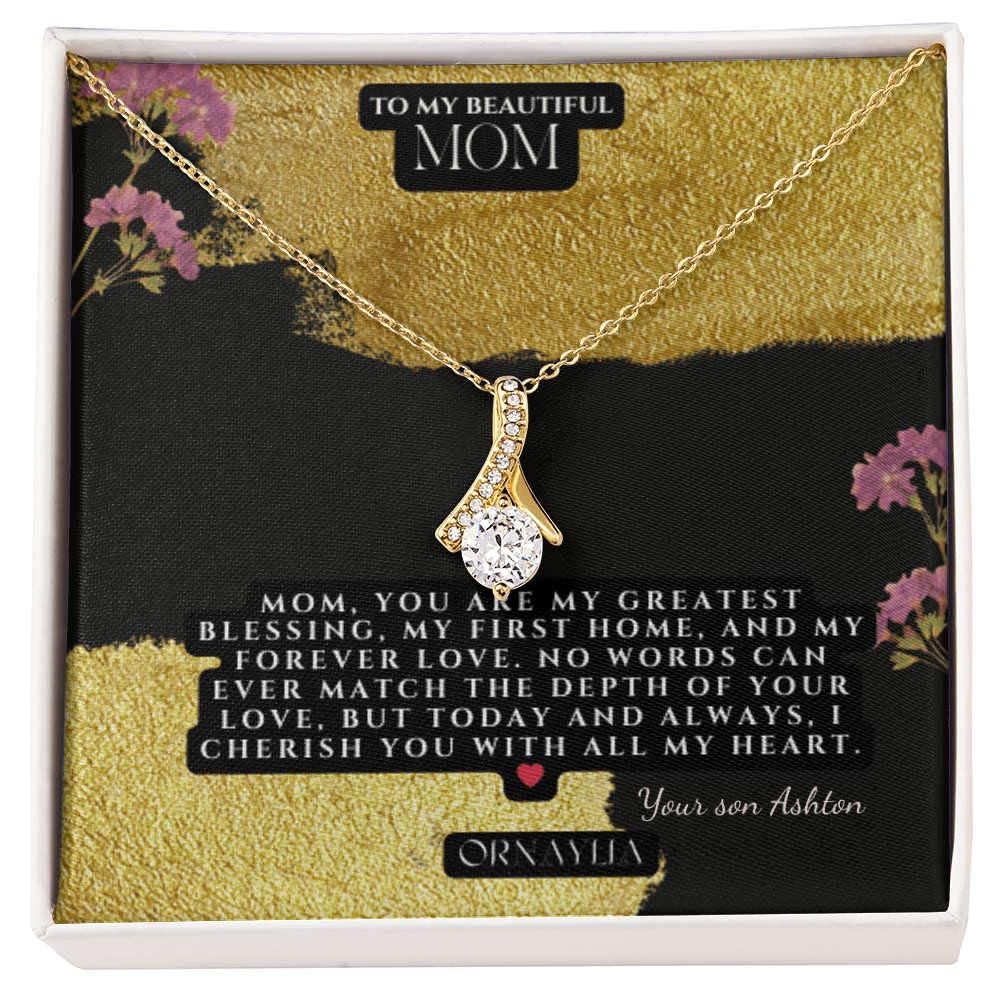 Beautiful Necklace fo Mom  with a heartfelt message card