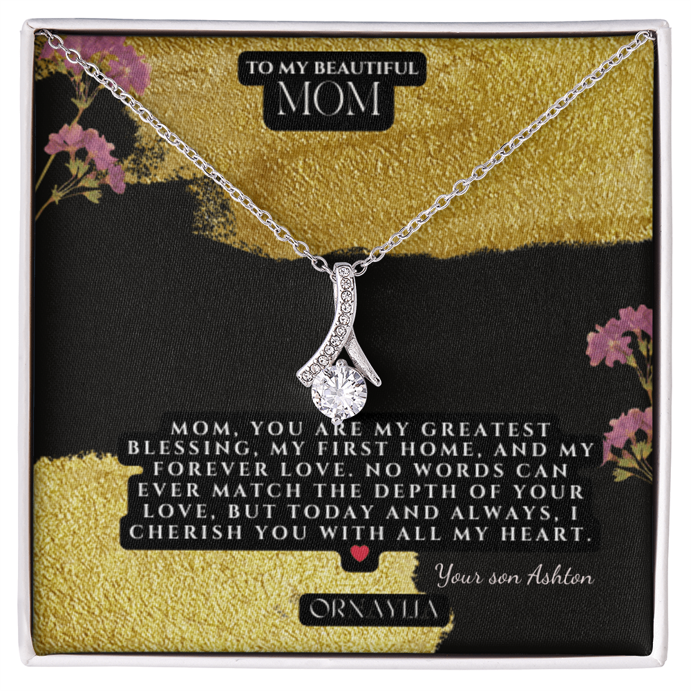 Beautiful Necklace fo Mom  with a heartfelt message card