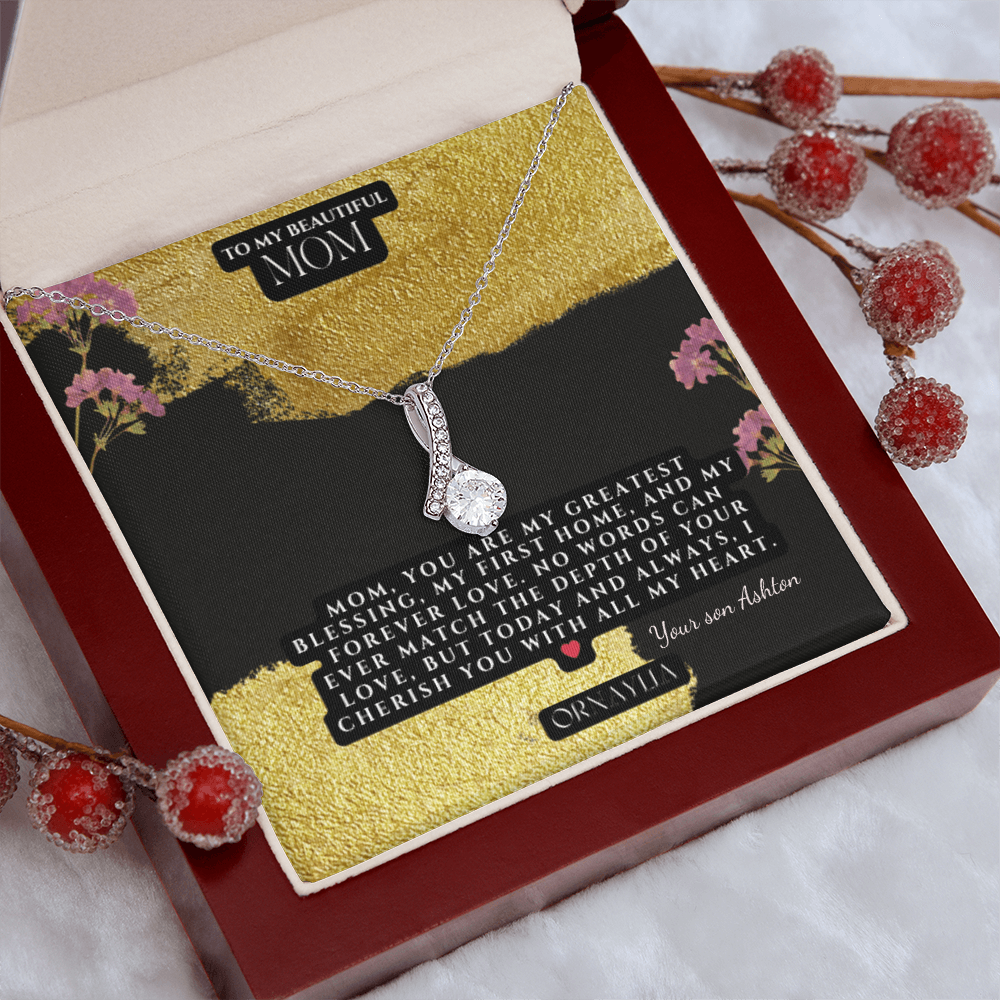 Beautiful Necklace fo Mom  with a heartfelt message card