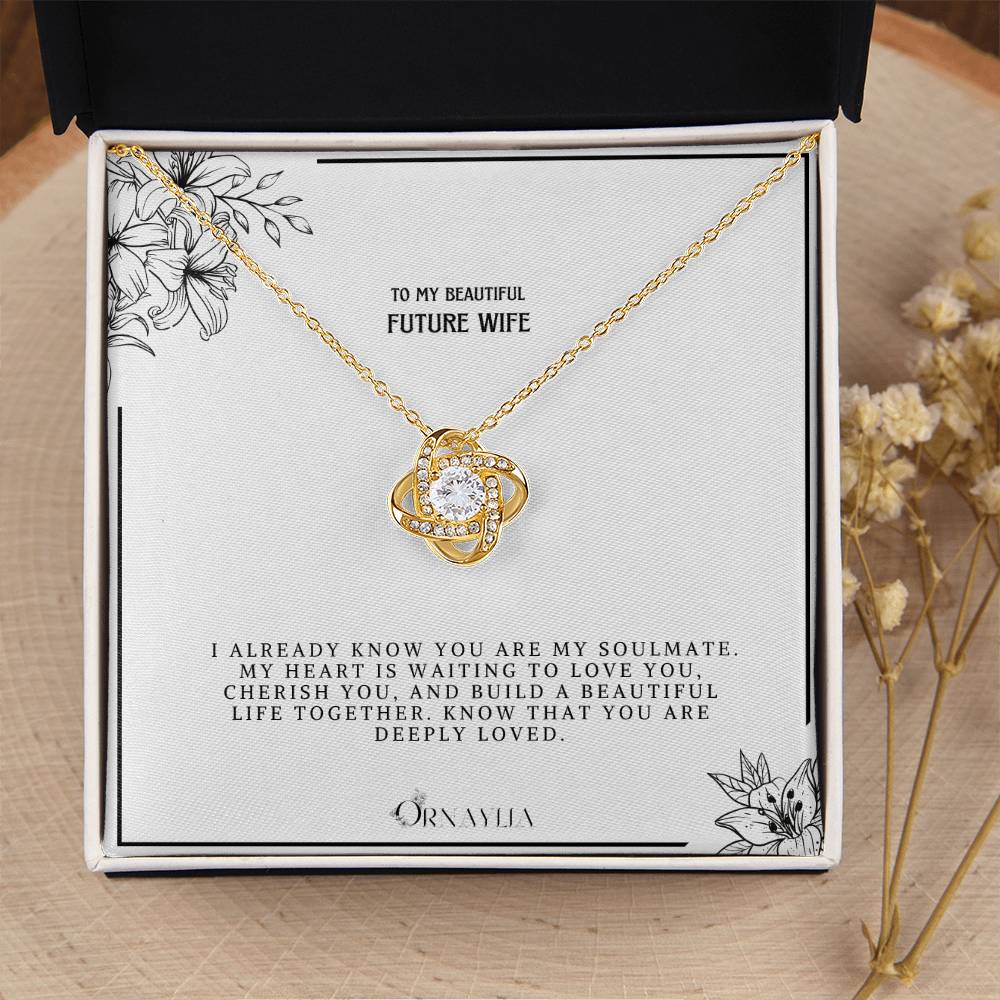 To my Sister - Love knot necklace with a beautiful message