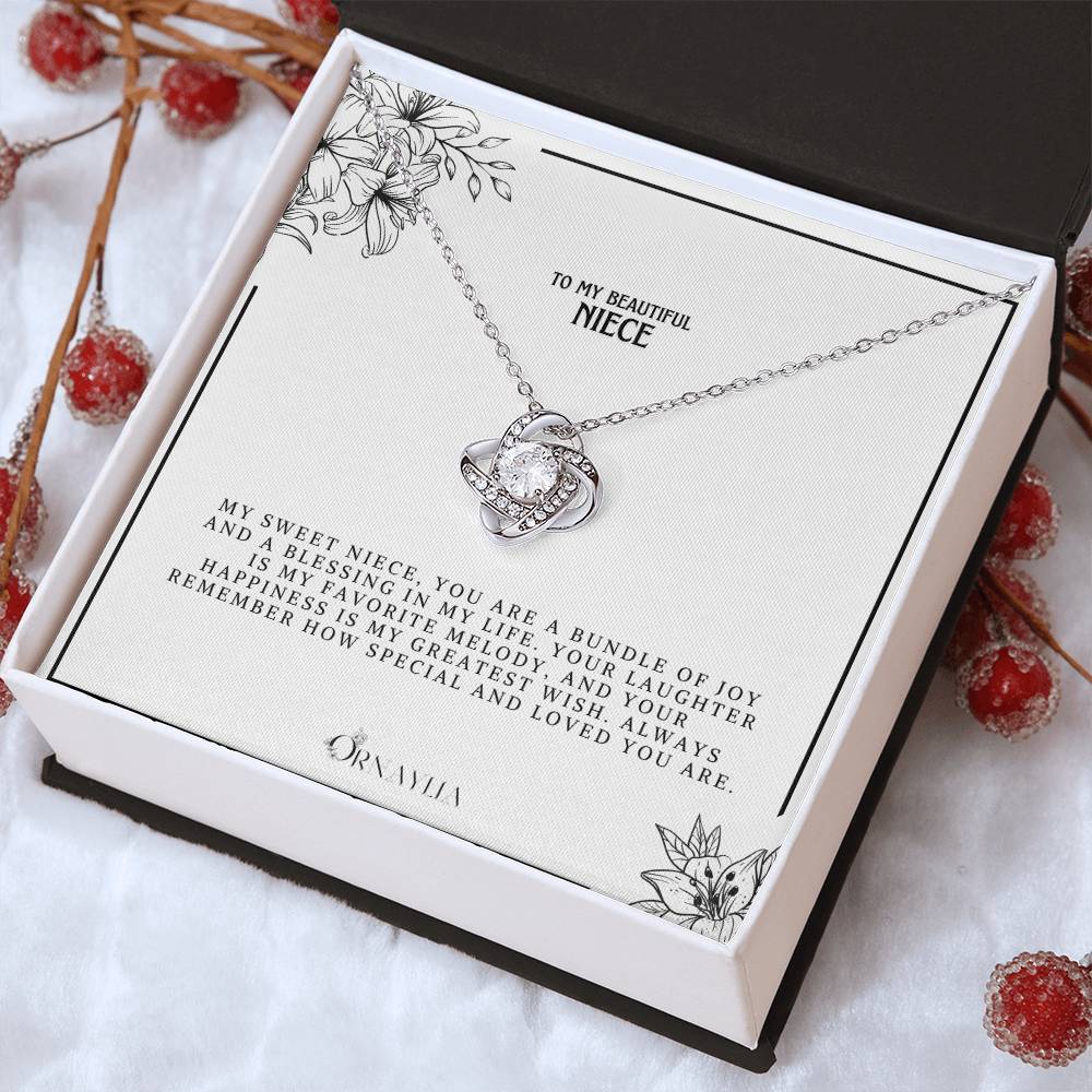 To my Niece - Love knot necklace with a beautiful message