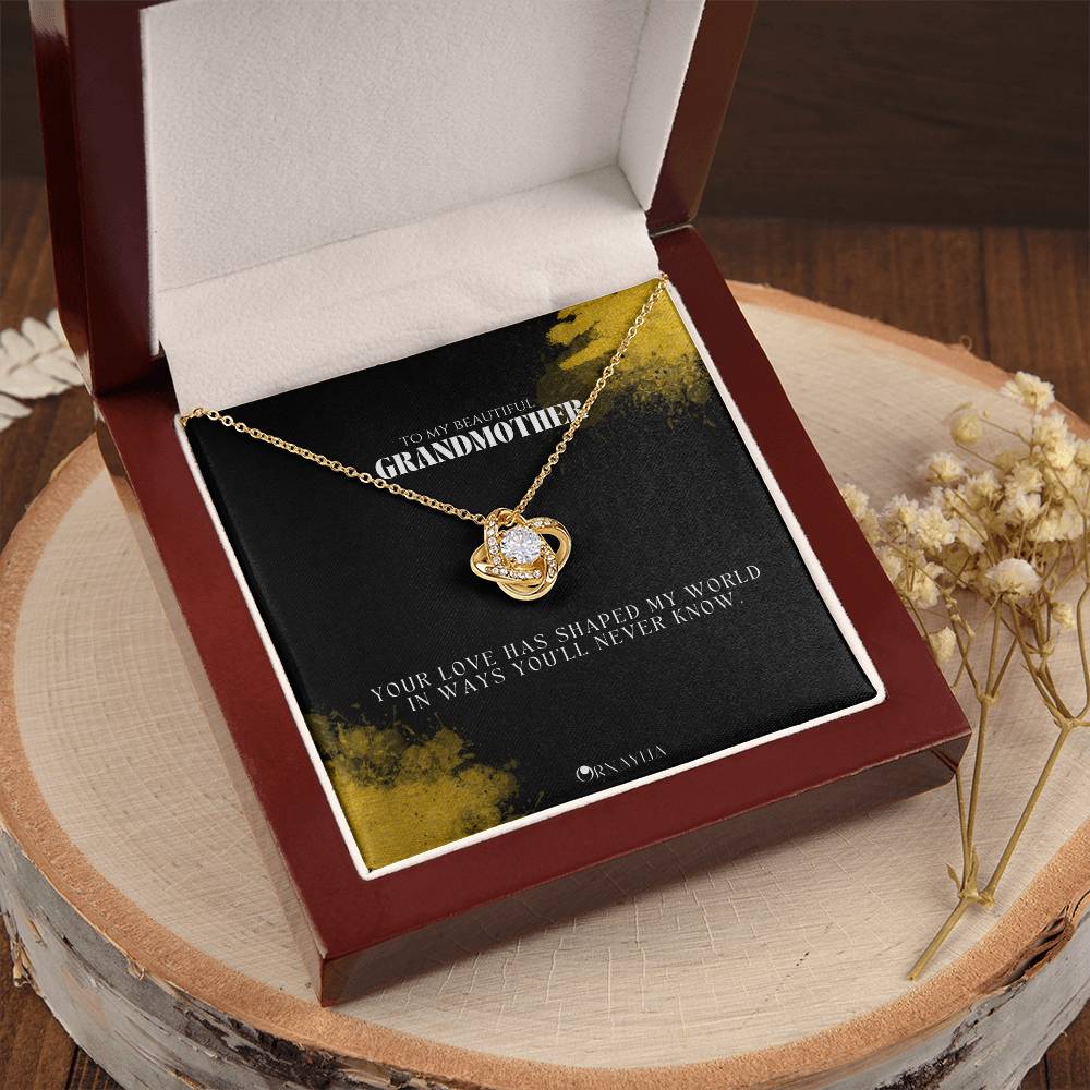 Beautiful Love knot necklace for Grandmother