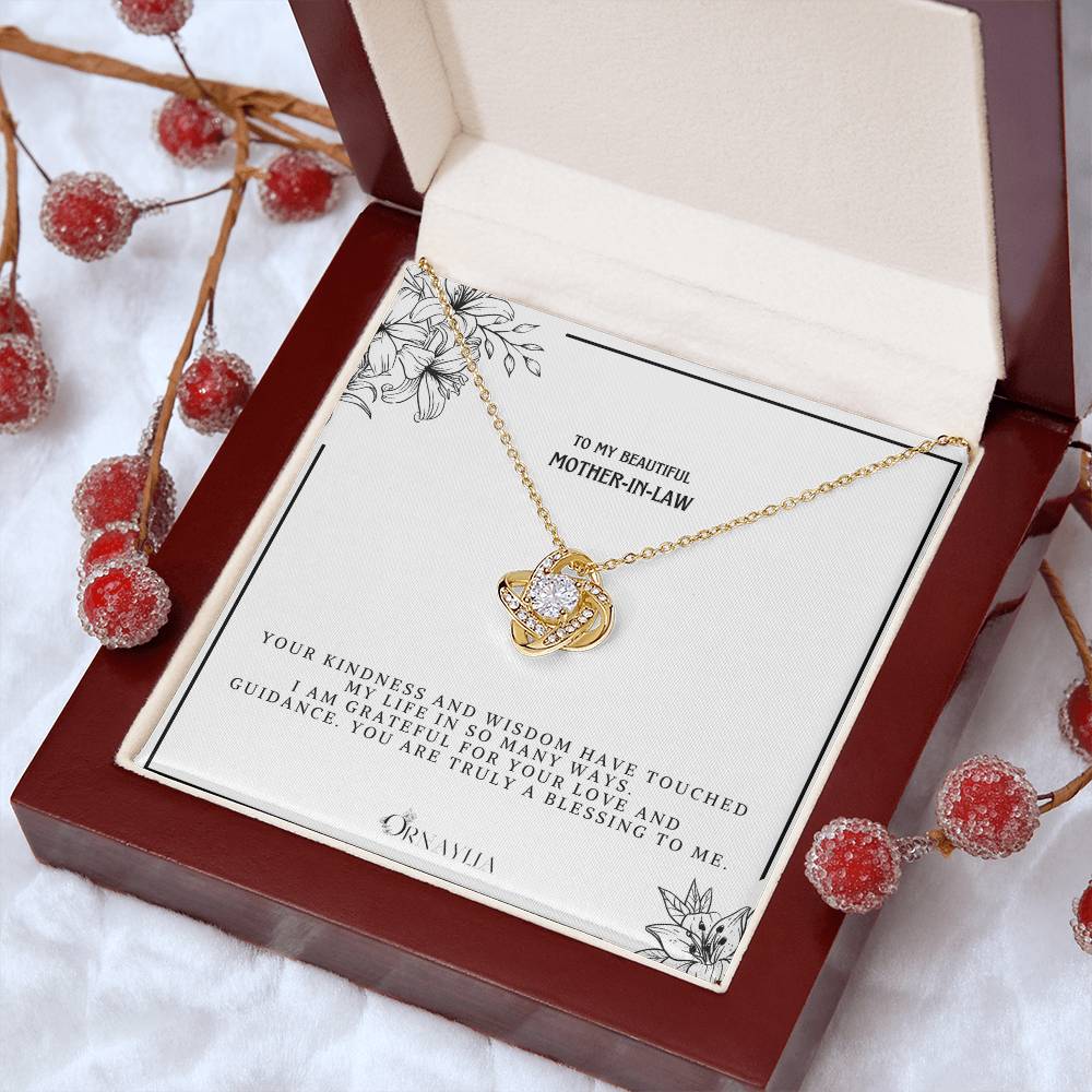 To my Mother-in-law -- Love knot necklace with a beautiful message