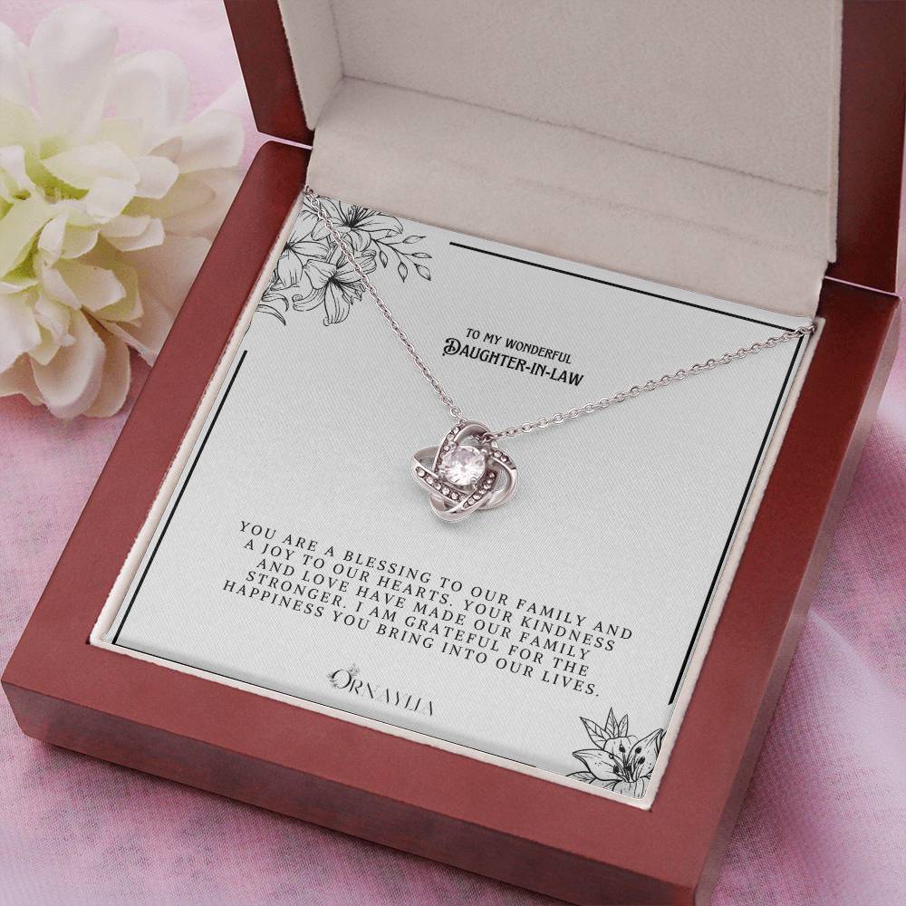 To my Daughter-in-law - Love knot necklace with a beautiful message