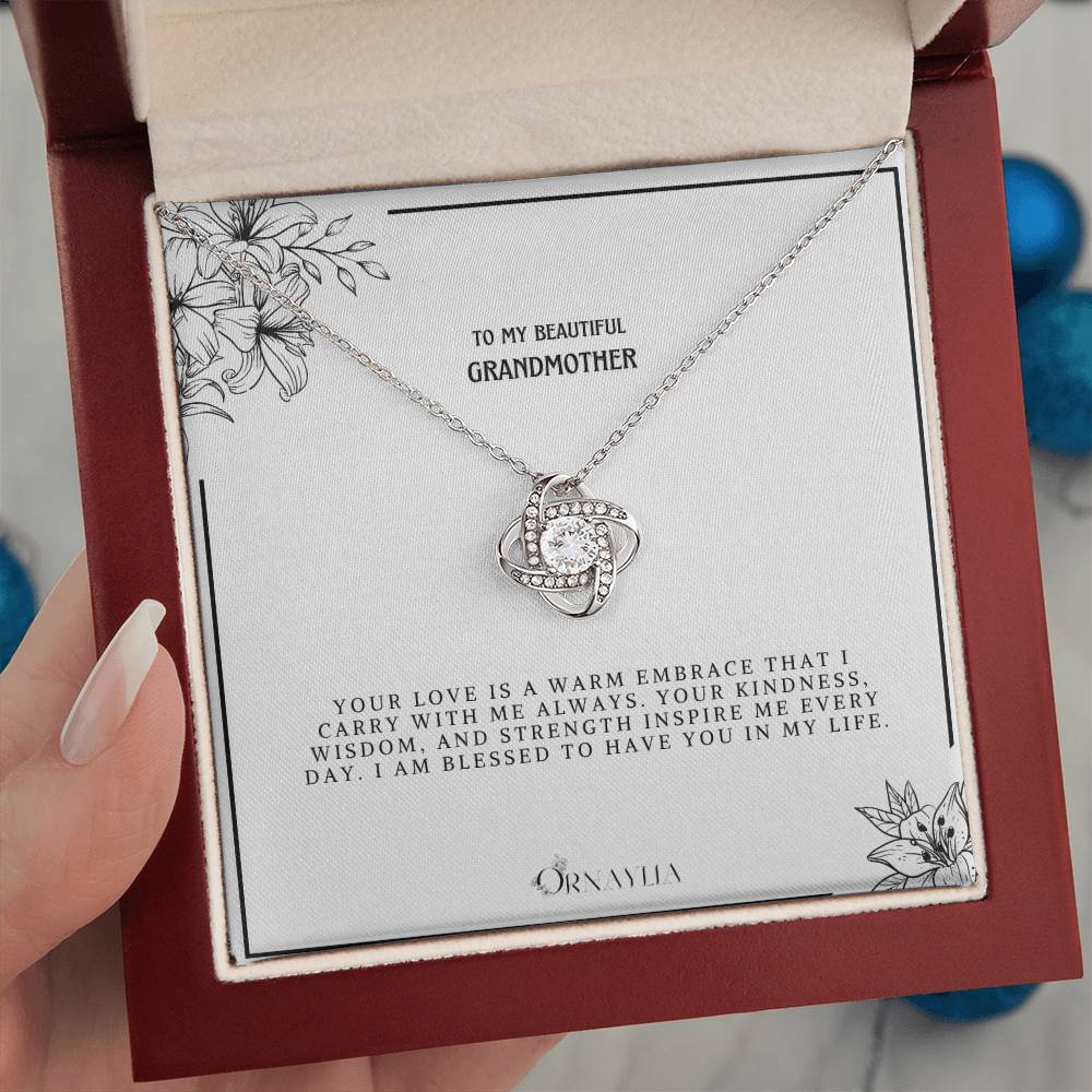 To my Grandmother-- Love knot necklace with a beautiful message