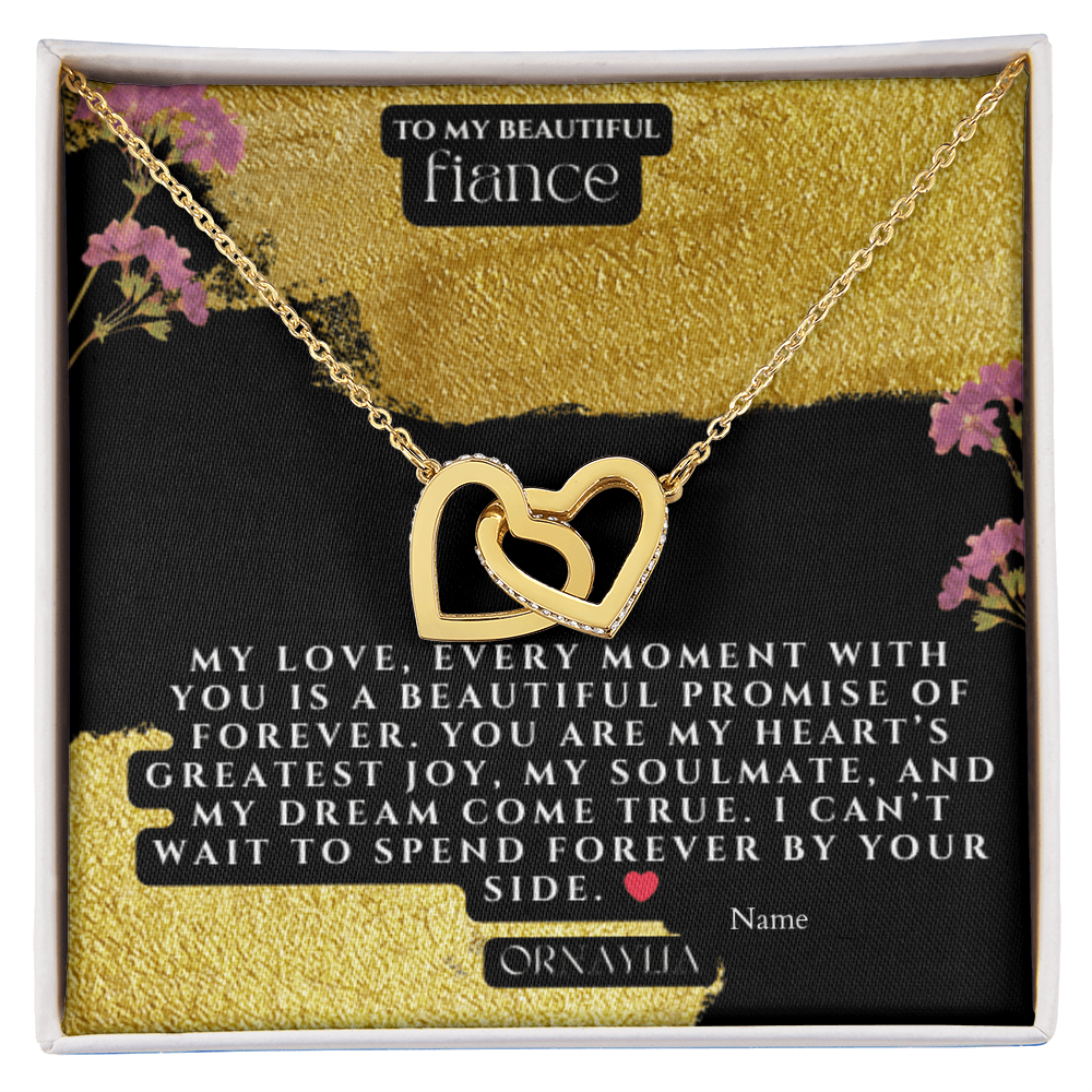 Beautiful Necklace for Fiance with a heartfelt message and LED lit luxury box