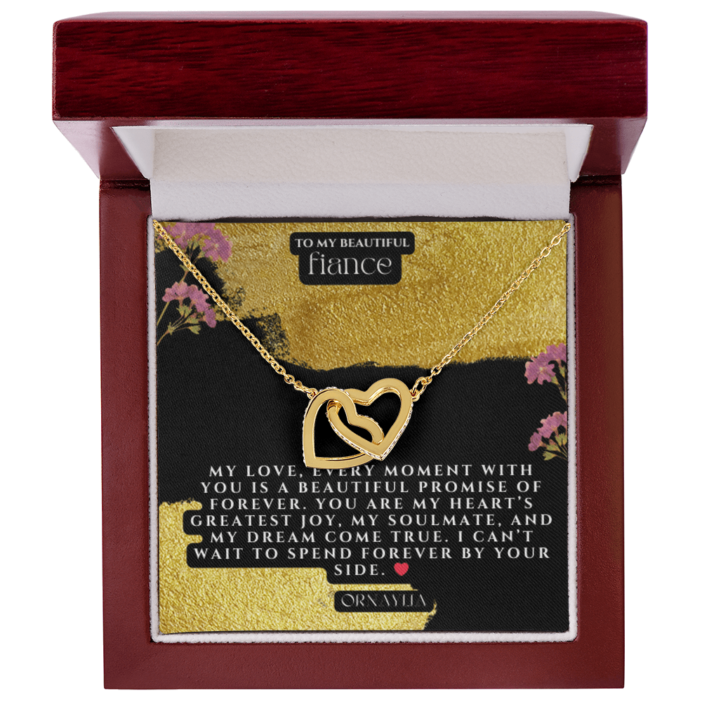 Beautiful Necklace for Fiance with a heartfelt message and LED lit luxury box