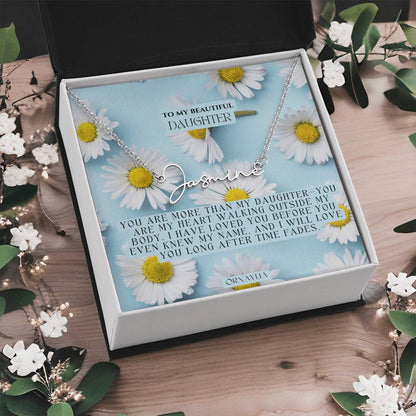 Signature Name Necklace with a beautiful message card for Daughter